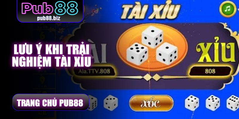 Lưu ý khi trải nghiệm Tài Xỉu Pub88